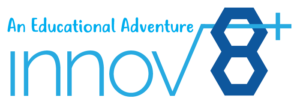 Innov8+ logo in two-tone blue