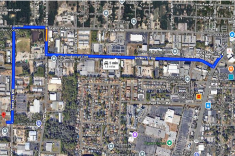 directions from Mary Esther