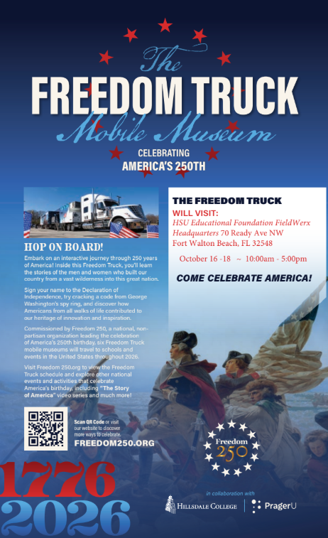 Freedom250 Mobile Museum flyer